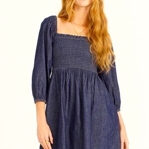 J. Crew Denim 100% Cotton Smocked Dress